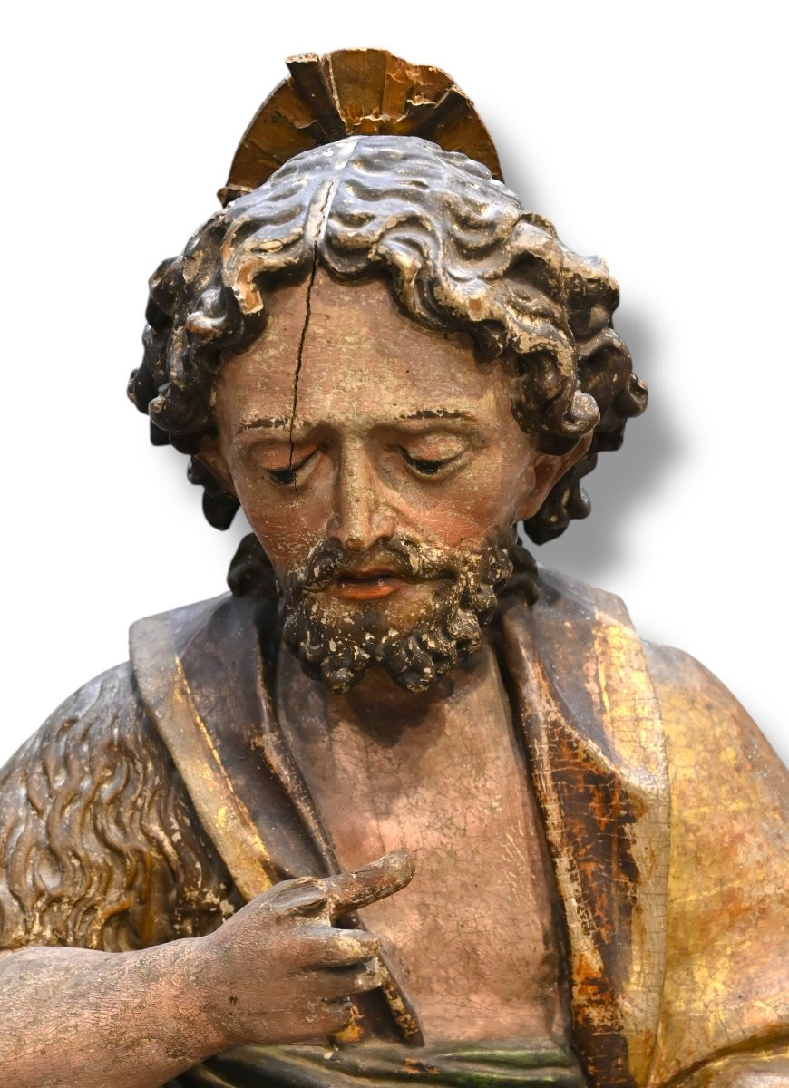 Reliquario in Legno Raffigurante San Giovanni Battista - Italia XVII Secolo-photo-3